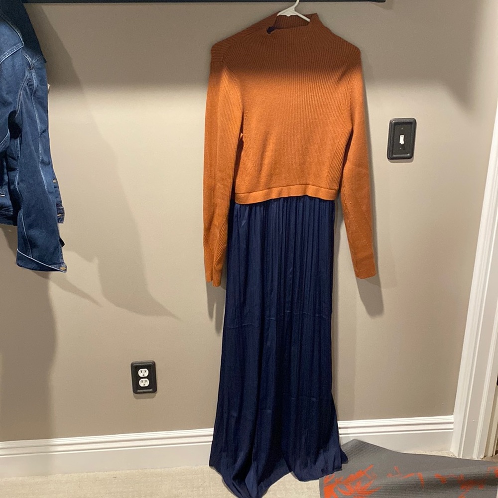 worn once. Sweater/silk dress.
